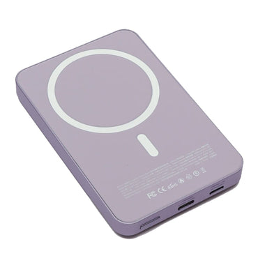 Baterie externa Wireless Magnetica 10 000 mAh, NEXTLY, incarcare rapida, 20W, incarcare wireless 5W, 7.5W, 15W, compatibila MagSafe, porturi Tip-C, lightning, mov