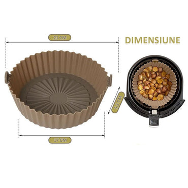 Forma din silicon NEXTLY pentru AirFryer, microunde, cuptor, tigai, reutilizabila, usor de spalat, maro