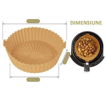 Forma din silicon NEXTLY pentru AirFryer, microunde, cuptor, tigai, reutilizabila, usor de spalat, portocaliu