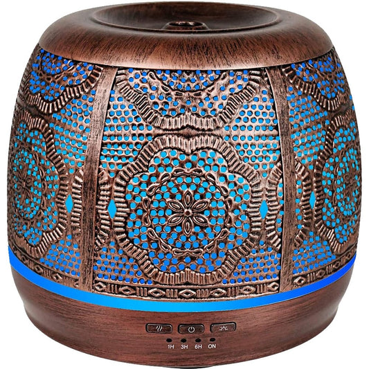 Difuzor de aromaterapie / umidificator cu ultrasunete, NEXTLY, portabil, silentios, capacitate 500ml, 7 culori LED pentru iluminare ambientala, 4 setari de timp