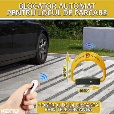 Blocator automat de parcare, NEXTLY, control de la distanta prin telecomanda, 50m, functie antifurt, alarma, retractare automata, acumulator si incarcator inclus, rezistent la apa si intemperii, IP65,
