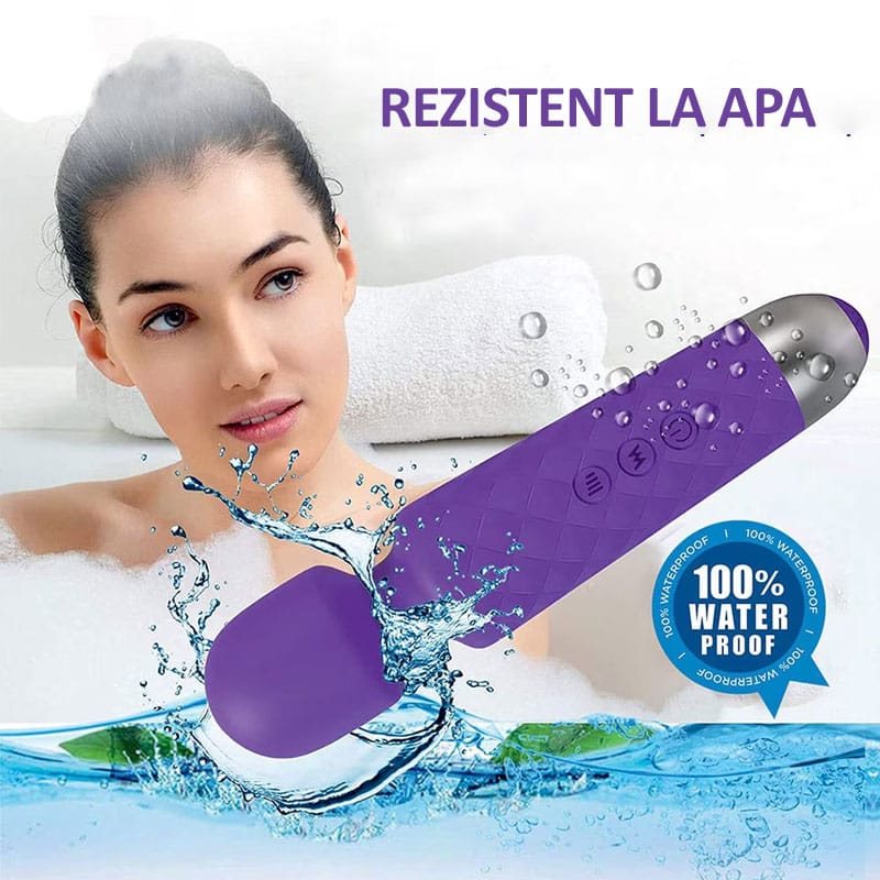 Aparat de masaj NEXTLY pentru gat, spate, umeri, picioare, 8 trepte de viteza, cap flexibil, rezistent la apa, reincarcabil, mov