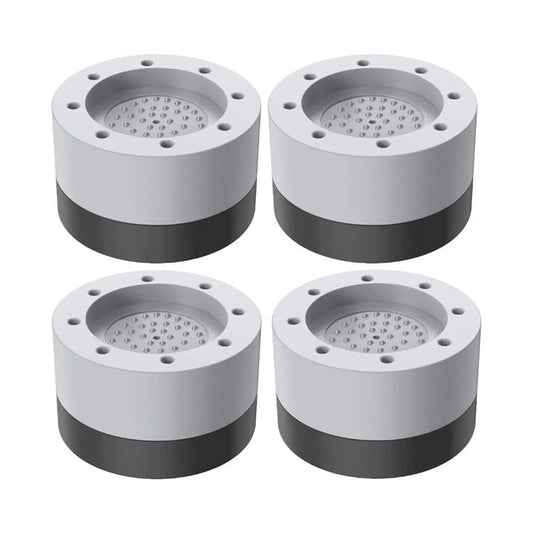 Set 4 picioruse antiderapante NEXTLY, pentru masina de spalat, uscator de rufe, frigider, mobilier, protectie anti-vibratii, anti-zgomot, capacitate portanta mare, rotunde, gri/negru