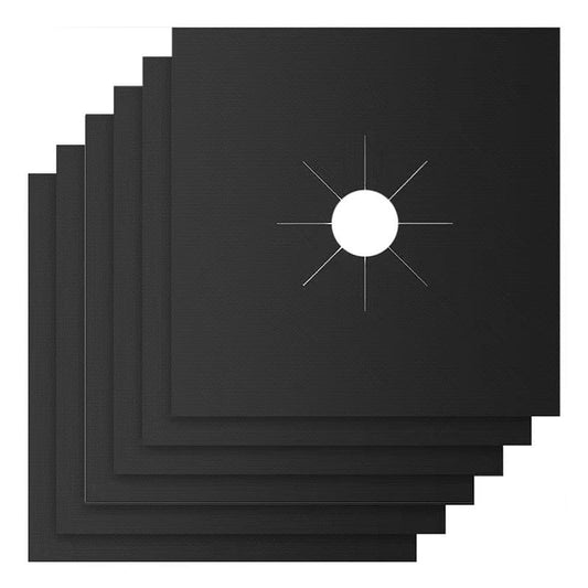 Set 20 folii protectie aragaz/plita din teflon NEXTLY, reutilizabile, lavabile, usor de curatat, ajustabile, 27x27cm, negru