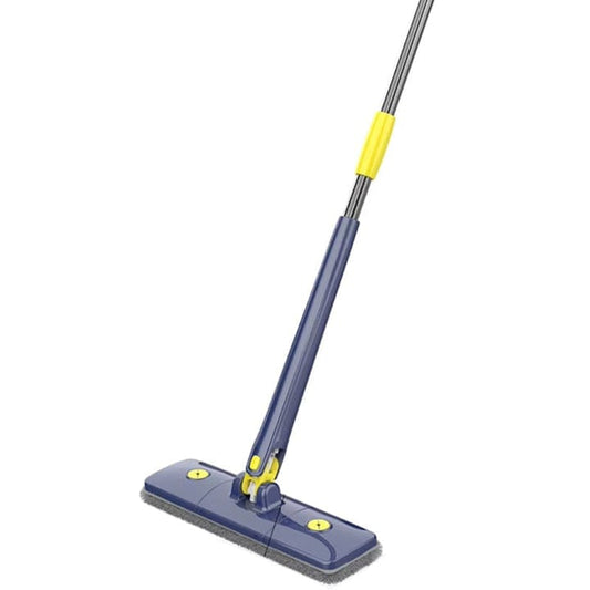 Mop multifunctional NEXTLY pentru suprafete uscate si umede, cap dreptunghiular rotativ 360° si pliabil 180°, stergator pentru geamuri, podele, pereti, mobila, laveta microfibra lavabila si detasabila, maner 110cm, albastru