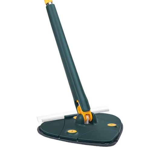 Mop multifunctional NEXTLY pentru suprafete uscate si umede, cap forma de inima rotativ 360° si pliabil 180°, stergator pentru geamuri, podele, pereti, mobila, laveta microfibra lavabila si detasabila, maner 110cm, verde