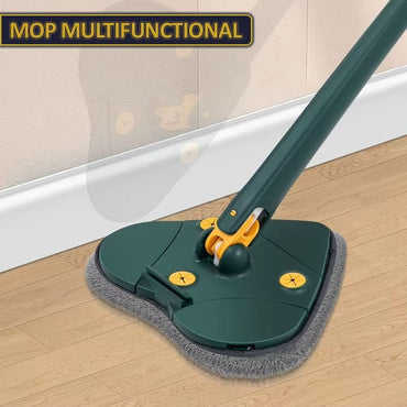 Mop multifunctional NEXTLY pentru suprafete uscate si umede, cap forma de inima rotativ 360° si pliabil 180°, stergator pentru geamuri, podele, pereti, mobila, laveta microfibra lavabila si detasabila, maner 110cm, verde