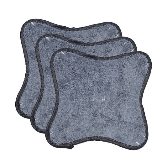 Set 3 lavete din microfibra pentru mop cu cap in forma de stea NEXTLY, reutilizabile, lavabile, detasabile, absorbtie buna, utilizare pe diverse suprafete umede si uscate, gri