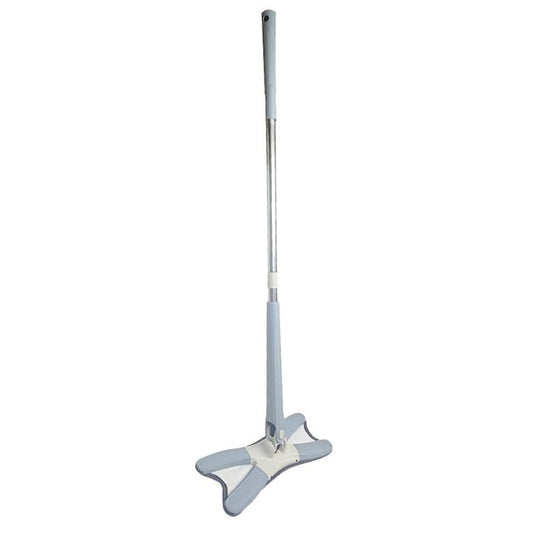 Mop multifunctional NEXTLY pentru suprafete uscate si umede, cap rotativ 360° si pliabil 180°, stergator pentru geamuri, podele, pereti, mobila, laveta microfibra lavabila si detasabila, maner 110cm, albastru deschis