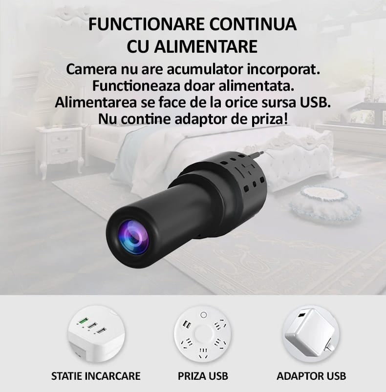 Mini camera de supraveghere WiFi, NEXTLY, FULL HD 1080p. pentru spionaj, dimensiuni mici, control aplicatie, detectare miscare, unghi larg 140°, microfon incorporat, negru