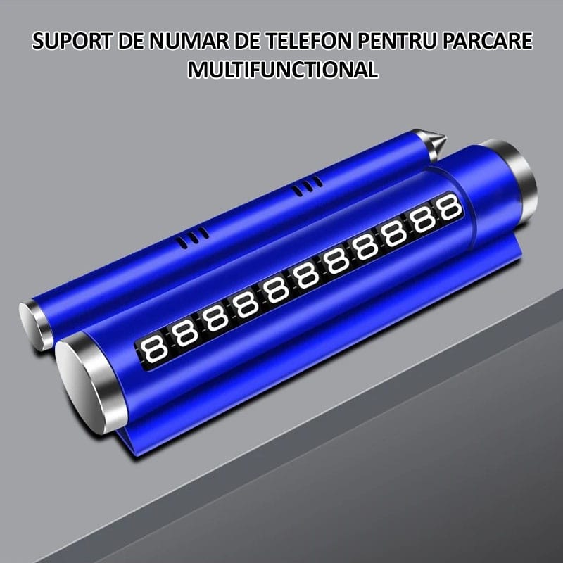 Suport numar de telefon pentru parcare auto multifunctional B NEXTLY, odorizant auto, suport telefon, banda glisanta pentru ascundere numar, rezistent la temperaturi ridicate/scazute, lipire cu banda