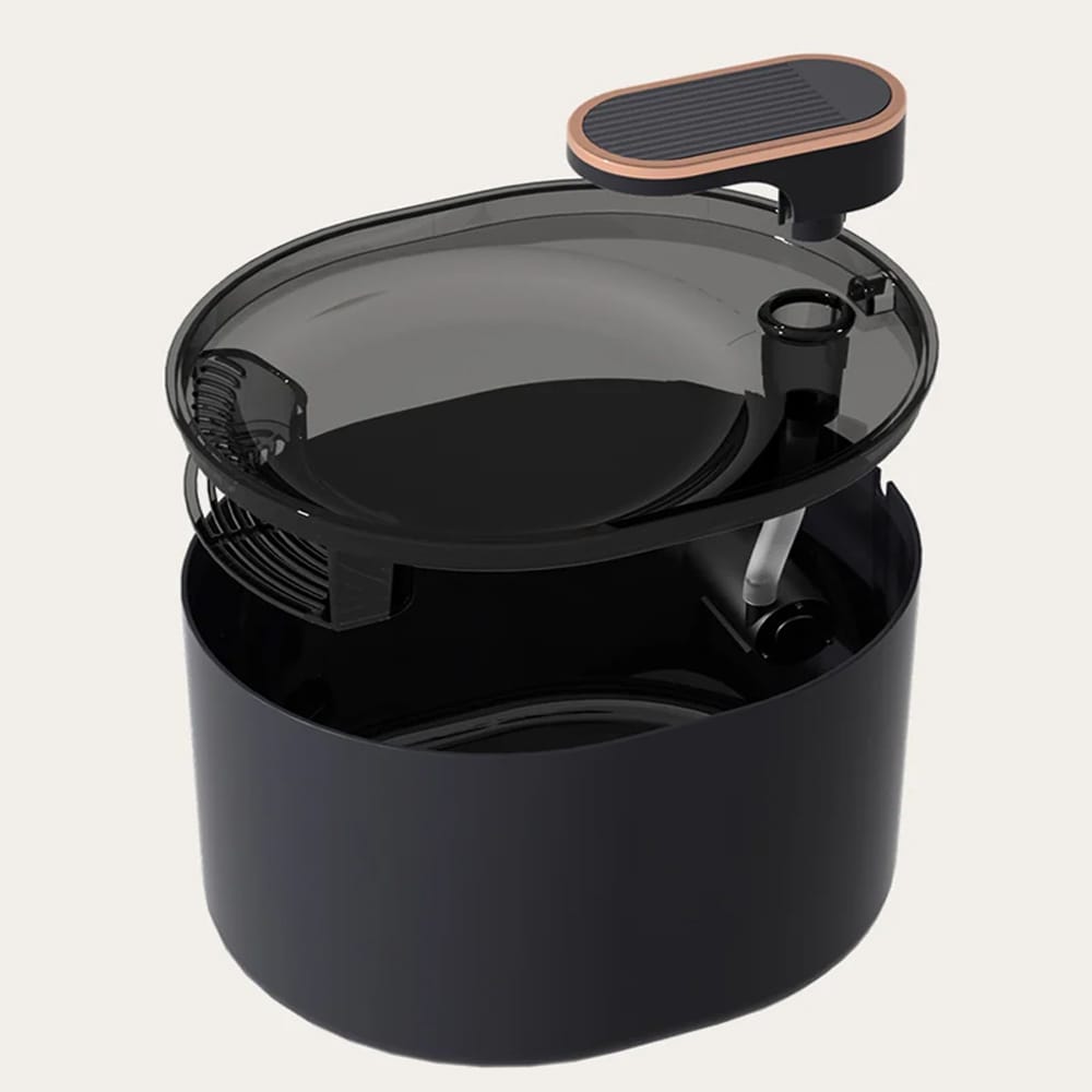 Dispenser automat de apa tip fantana pentru pisici si caini, NEXTLY, capacitate 3L, fitru de carbune activ si bumbac cu nano-bule, ultra-silentios, lumina led, alimentare USB, Negru Mat