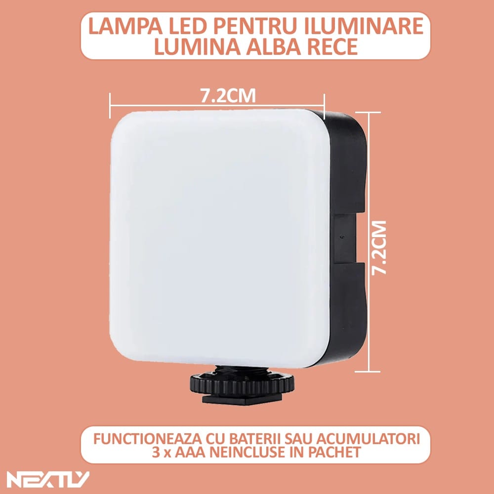 Kit vlogging streaming NEXTLY, ultra portabil, set complet, include microfon, lampa led, suport telefon, trepied, telecomanda bluetooth pentru selife, negru