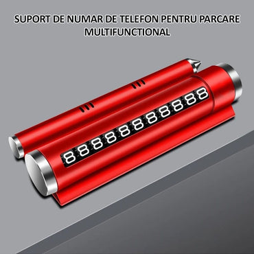 Suport numar de telefon pentru parcare auto multifunctional R NEXTLY, odorizant auto, suport telefon, banda glisanta pentru ascundere numar, rezistent la temperaturi ridicate/scazute, lipire cu banda