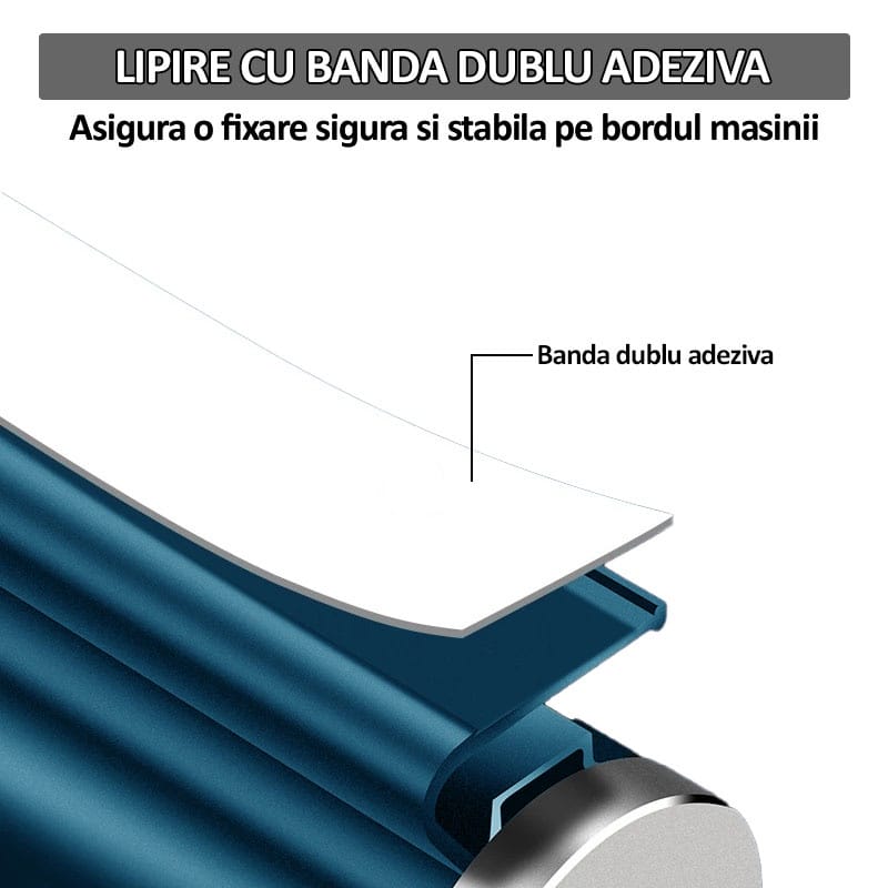 Suport numar de telefon pentru parcare auto NEXTLY, rezistent la temperaturi ridicate/scazute, lipire cu banda dublu adeziva, ajustarea numerelor prin sistem de glisare, albastru lucios