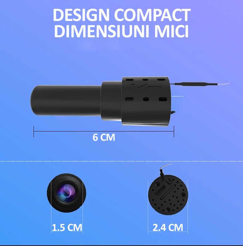 Mini camera de supraveghere WiFi, NEXTLY, FULL HD 1080p. pentru spionaj, dimensiuni mici, control aplicatie, detectare miscare, unghi larg 140°, microfon incorporat, negru