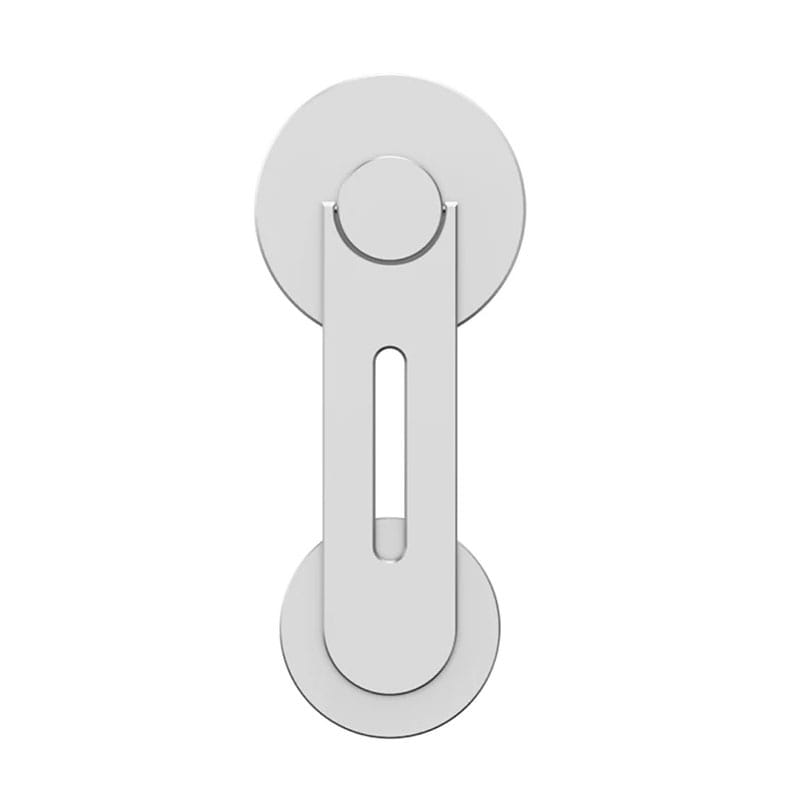 Suport magnetic pentru iPhone 12/13/14 si telefoane cu inele magnetice NEXTLY, atasare pe laptop/monitor, rotatie 180° si 360°, argintiu