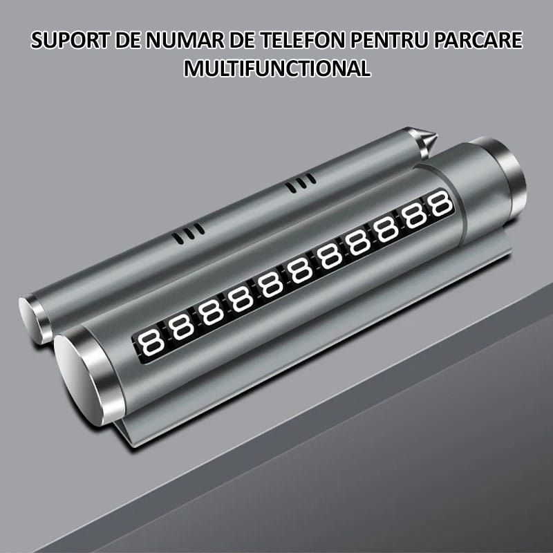 Suport numar de telefon pentru parcare auto multifunctional A NEXTLY, odorizant auto, suport telefon, banda glisanta pentru ascundere numar, rezistent la temperaturi ridicate/scazute, lipire cu banda