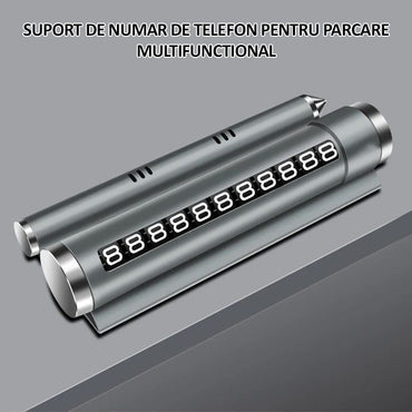 Suport numar de telefon pentru parcare auto multifunctional A NEXTLY, odorizant auto, suport telefon, banda glisanta pentru ascundere numar, rezistent la temperaturi ridicate/scazute, lipire cu banda