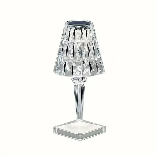 Lampa ambientala decorativa, NEXTLY, veioza din cristal acrilic, control tactil, 3 temperaturi de culoare, alb cald/rece/neutru, intensitate reglabila, reincarcabila