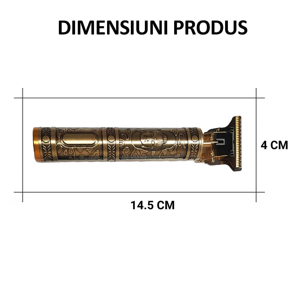 Aparat de tuns si conturat NEXTLY, forma T, distanta de taiere de 0mm, acumulator incorporat, auriu
