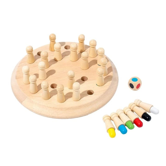 Joc de memorie copii si adulti NEXTLY, tip sah din lemn, multiple beneficii educative si cognitive, ideal pentru imbunatatirea memoriei si concentrarii, portabil, 2-6 jucatori, peste 3 ani, multicolor