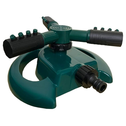Aspersor rotativ pentru gradina NEXTLY, sistem de irigare cu 3 capete pentru gazon si plante, 2 moduri de pulverizare, rotatie automta 360°, arie mare de acoperire, ABS, verde
