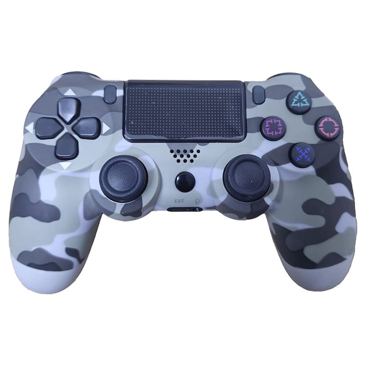 Controller wireless doubleshock, NEXTLY, compatibil PS4, PSTV si PS Now, cu vibratii, army grey