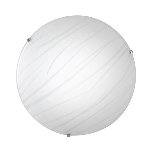 Plafoniera LED Nextly, aplica pentru perete sau tavan, 28W, 2240 Lm, lumina alba neutra, 4000K, Led-uri SMD incorporate, 40x40 cm, abajur din sticla cu model, unghi iluminare 120°, alb