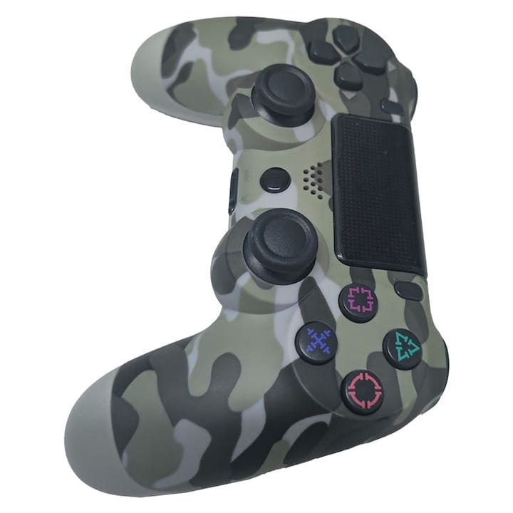 Controller wireless doubleshock, NEXTLY, compatibil PS4, PSTV si PS Now, cu vibratii, army grey