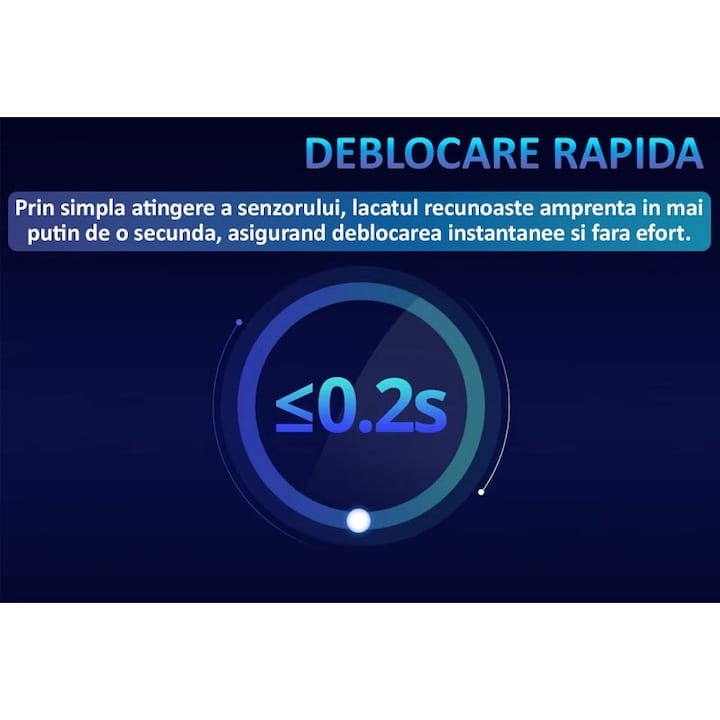 Lacat cu amprenta digitala NEXTLY, pentru interior/exterior, pana la 20 de amprente stocate, deblocare rapida 0.2s, incarcare cablus USB Tip C, waterproof, aliaj de zinc si otel, anti-spargere/anti-ta