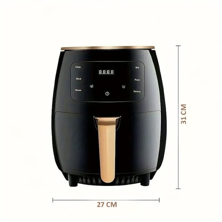 Friteuza cu aer cald NEXTLY, gatire fara ulei, Air Fryer capacitate 6 litri, 2400W, 8 programe de gatire, Touch Control, afisaj digital, verde